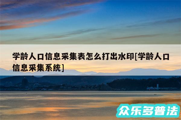 学龄人口信息采集表怎么打出水印及学龄人口信息采集系统