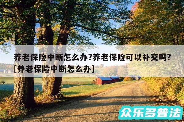 养老保险中断怎么办?养老保险可以补交吗?及养老保险中断怎么办