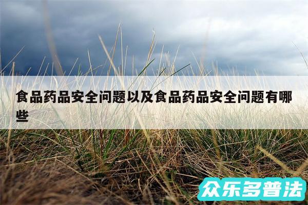 食品药品安全问题以及食品药品安全问题有哪些