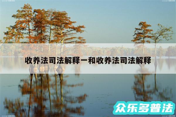 收养法司法解释一和收养法司法解释