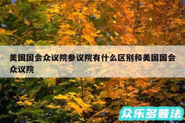 美国国会众议院参议院有什么区别和美国国会众议院