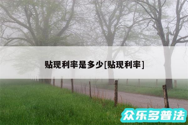 贴现利率是多少及贴现利率