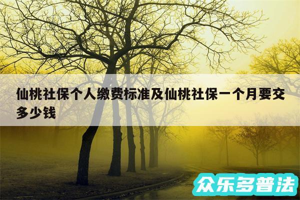 仙桃社保个人缴费标准及仙桃社保一个月要交多少钱