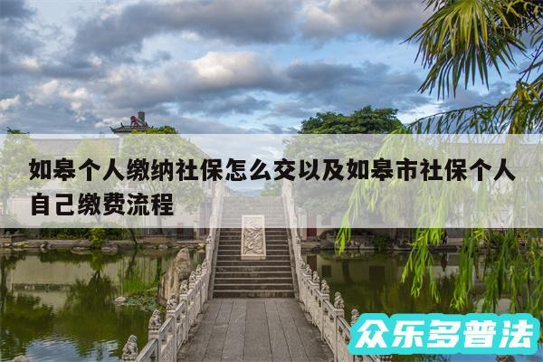 如皋个人缴纳社保怎么交以及如皋市社保个人自己缴费流程