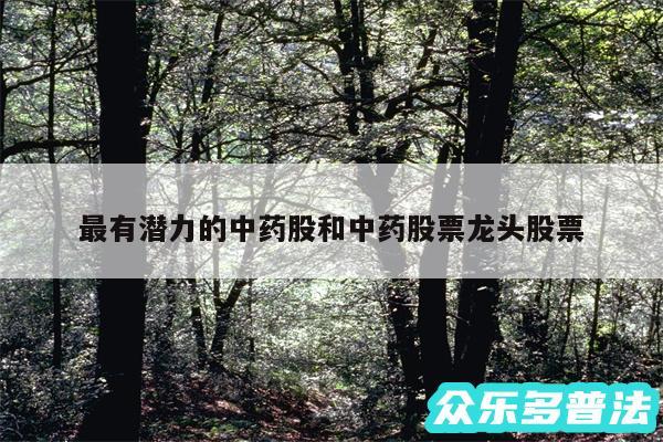 最有潜力的中药股和中药股票龙头股票