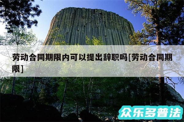 劳动合同期限内可以提出辞职吗及劳动合同期限