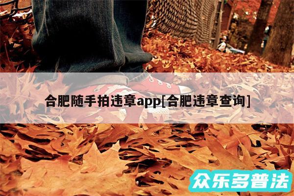 合肥随手拍违章app及合肥违章查询