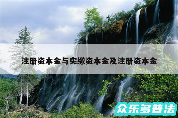 注册资本金与实缴资本金及注册资本金