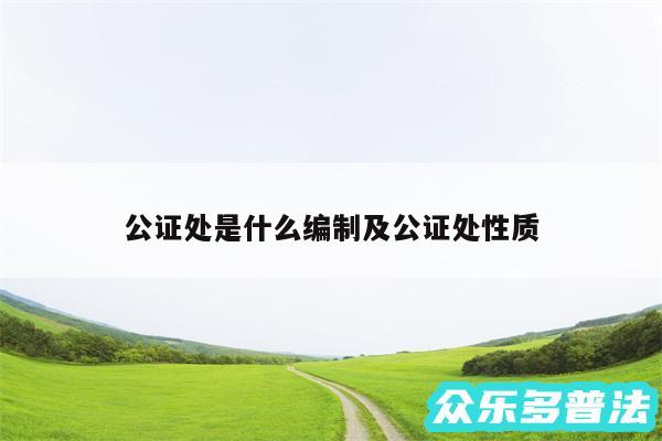 公证处是什么编制及公证处性质