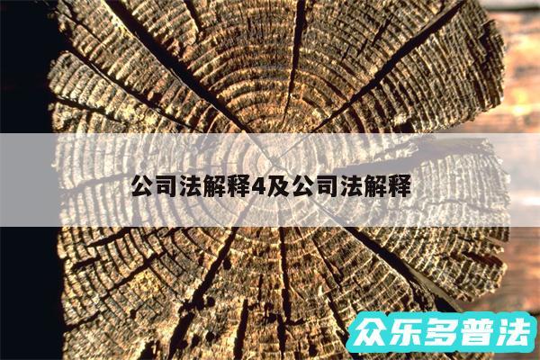 公司法解释4及公司法解释