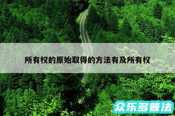所有权的原始取得的方法有及所有权