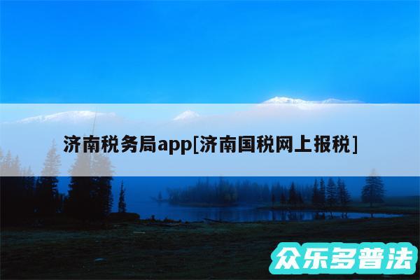 济南税务局app及济南国税网上报税