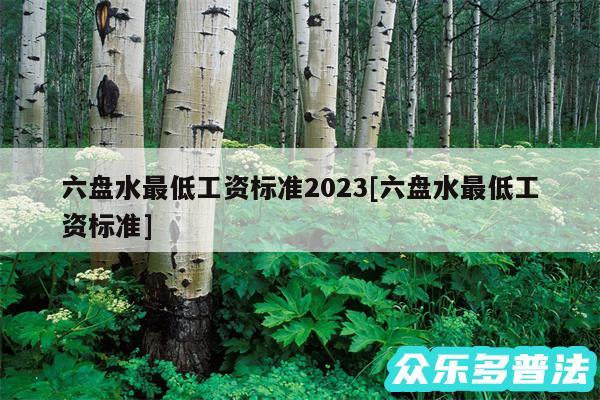 六盘水最低工资标准2024及六盘水最低工资标准