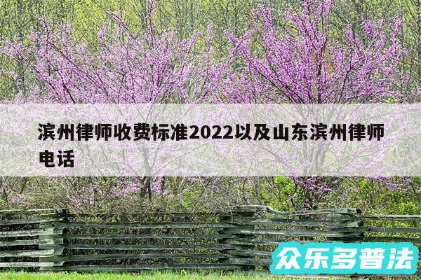 滨州律师收费标准2024以及山东滨州律师电话