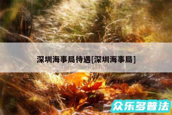 深圳海事局待遇及深圳海事局