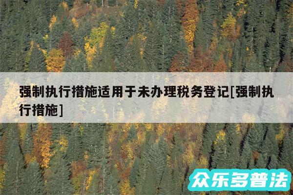 强制执行措施适用于未办理税务登记及强制执行措施