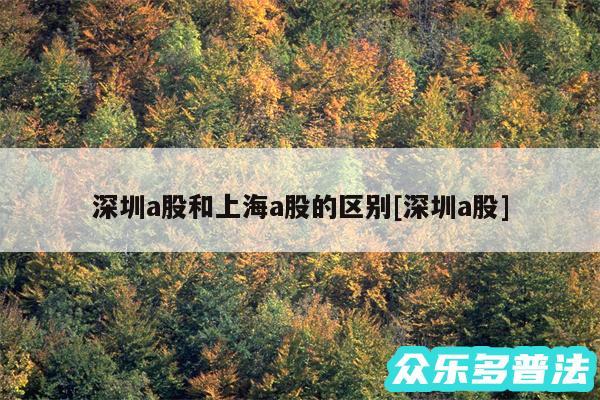 深圳a股和上海a股的区别及深圳a股