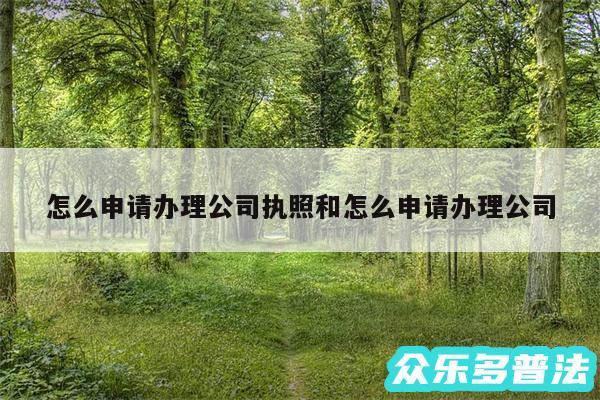 怎么申请办理公司执照和怎么申请办理公司