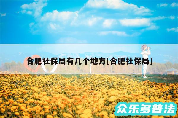 合肥社保局有几个地方及合肥社保局