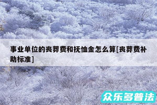 事业单位的丧葬费和抚恤金怎么算及丧葬费补助标准