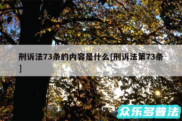 刑诉法73条的内容是什么及刑诉法第73条