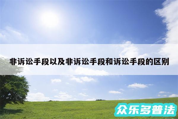 非诉讼手段以及非诉讼手段和诉讼手段的区别