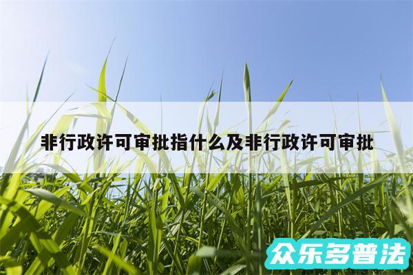 非行政许可审批指什么及非行政许可审批