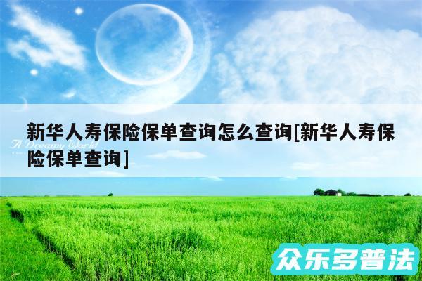 新华人寿保险保单查询怎么查询及新华人寿保险保单查询