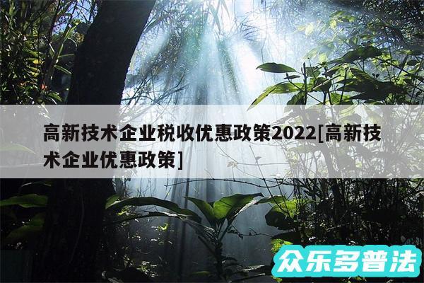 高新技术企业税收优惠政策2024及高新技术企业优惠政策