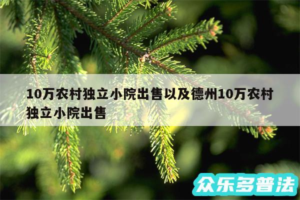 10万农村独立小院出售以及德州10万农村独立小院出售