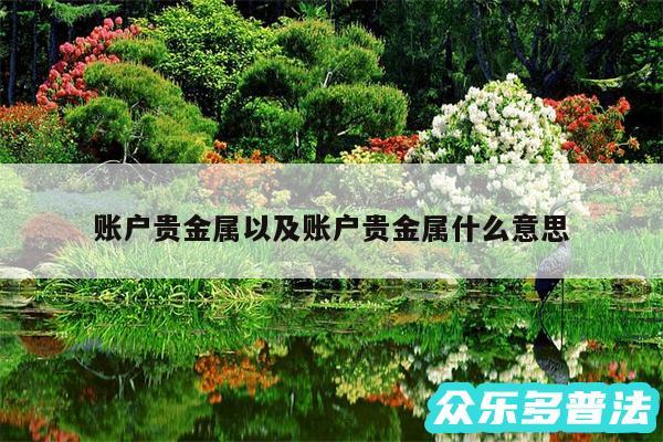 账户贵金属以及账户贵金属什么意思