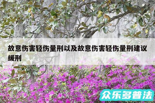 故意伤害轻伤量刑以及故意伤害轻伤量刑建议缓刑