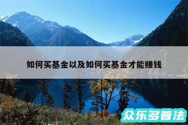 如何买基金以及如何买基金才能赚钱