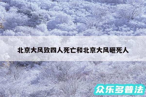 北京大风致四人死亡和北京大风砸死人