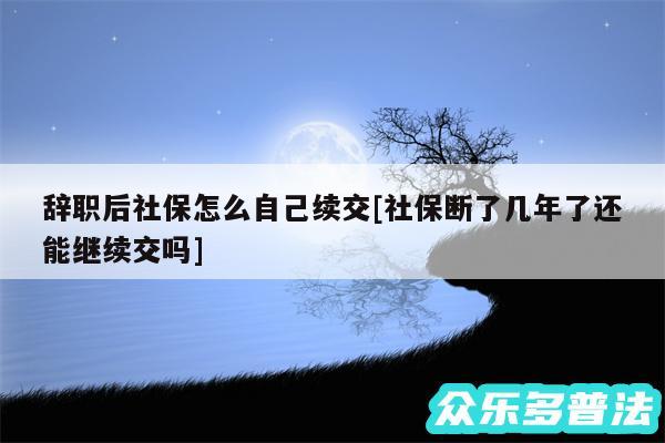 辞职后社保怎么自己续交及社保断了几年了还能继续交吗