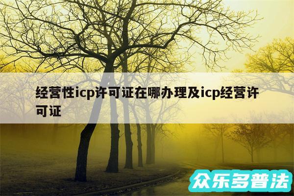 经营性icp许可证在哪办理及icp经营许可证