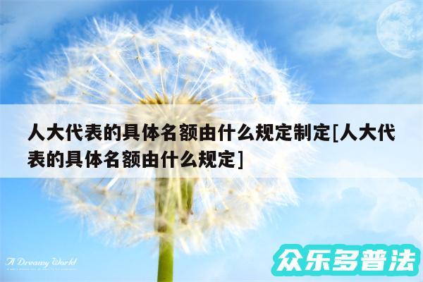 人大代表的具体名额由什么规定制定及人大代表的具体名额由什么规定