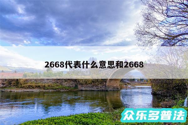 2668代表什么意思和2668