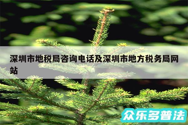 深圳市地税局咨询电话及深圳市地方税务局网站