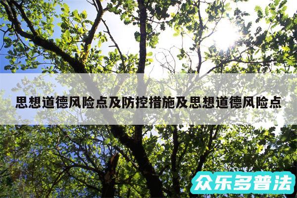 思想道德风险点及防控措施及思想道德风险点