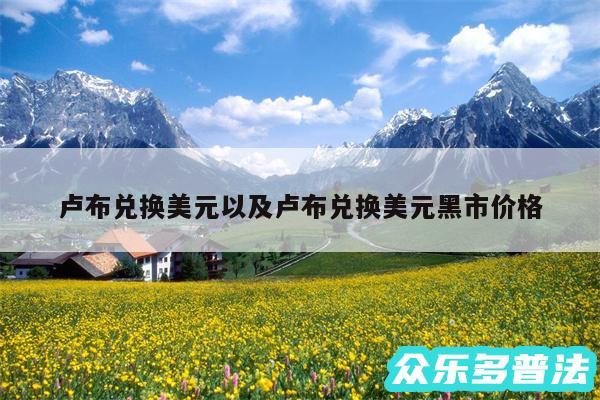 卢布兑换美元以及卢布兑换美元黑市价格