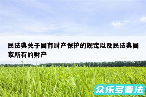 民法典关于国有财产保护的规定以及民法典国家所有的财产