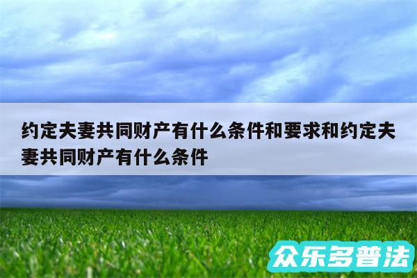 约定夫妻共同财产有什么条件和要求和约定夫妻共同财产有什么条件