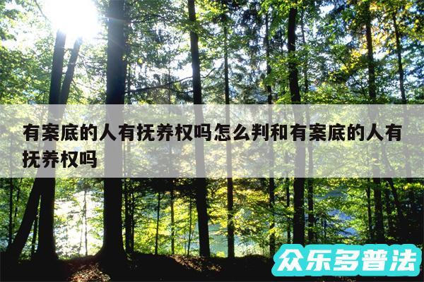 有案底的人有抚养权吗怎么判和有案底的人有抚养权吗