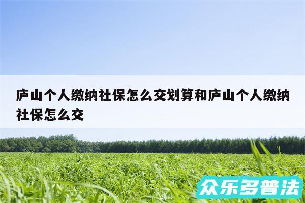 庐山个人缴纳社保怎么交划算和庐山个人缴纳社保怎么交