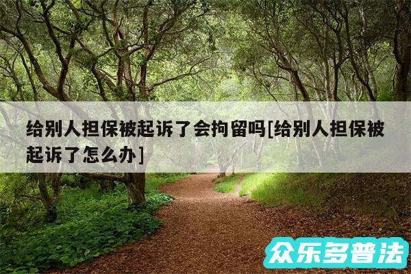 给别人担保被起诉了会拘留吗及给别人担保被起诉了怎么办