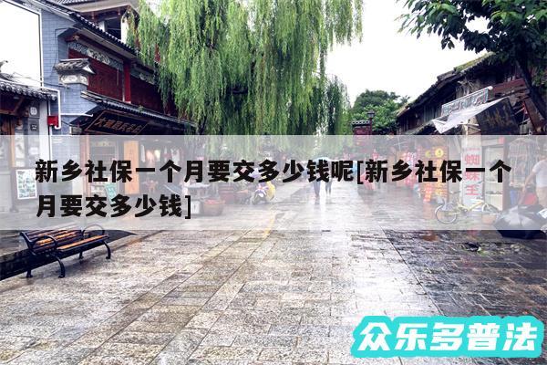 新乡社保一个月要交多少钱呢及新乡社保一个月要交多少钱