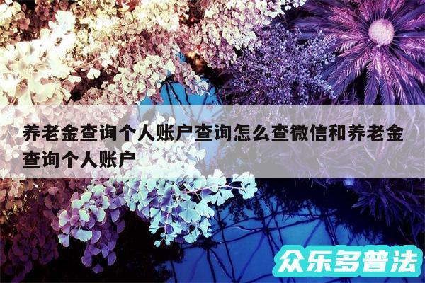 养老金查询个人账户查询怎么查微信和养老金查询个人账户