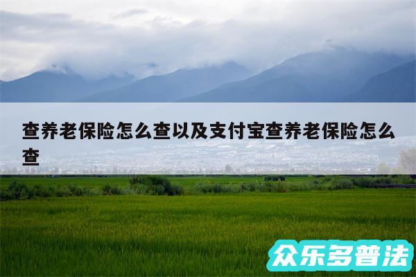 查养老保险怎么查以及支付宝查养老保险怎么查