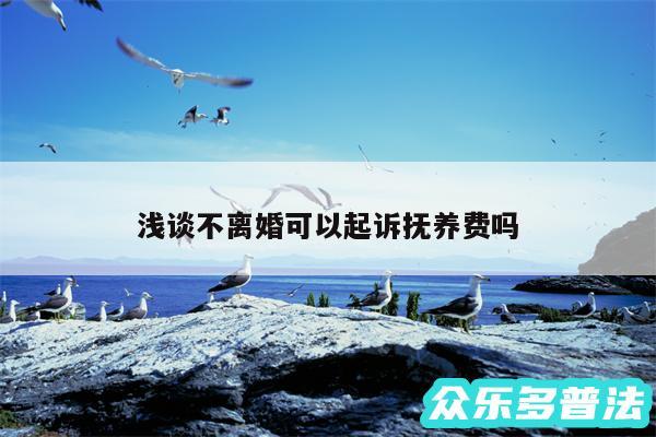 浅谈不离婚可以起诉抚养费吗